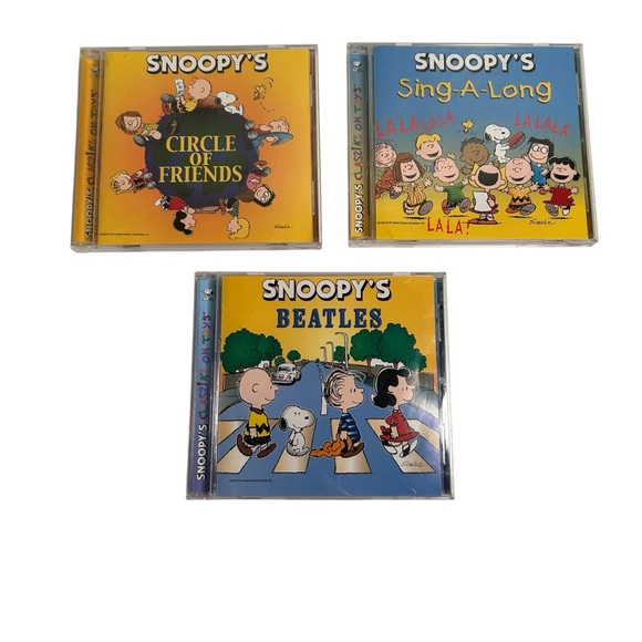 Peanuts Snoopy's 3 Compact Disc Set Classiks on Toys Sing-A-Long Beatles Novelty - Picture 2 of 15